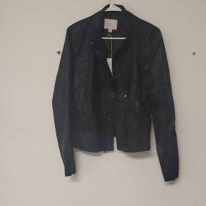 Black faux leather jacket